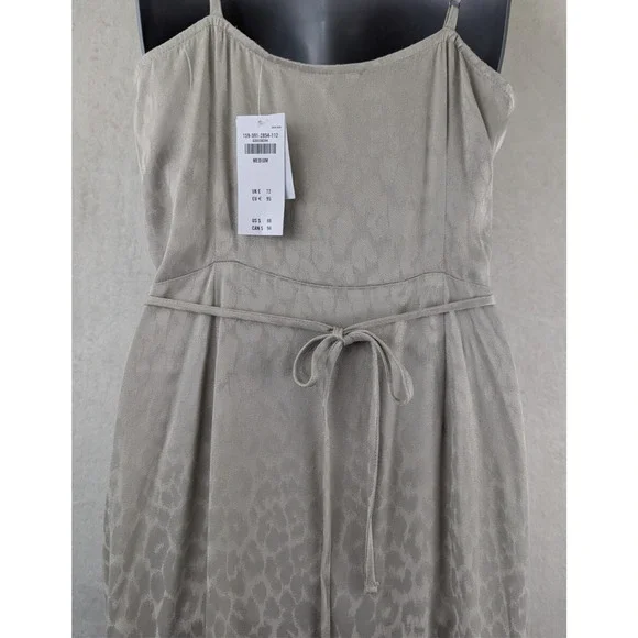 Abercrombie sz M Satin Wrap Dress animal print gray sleeveless tank 0625 - Picture 5 of 7